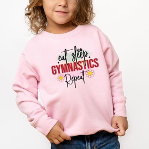 The Juniper Shop Eat Sleep Gymnastics Repeat Toddler Sweatshirt - 1 of 4