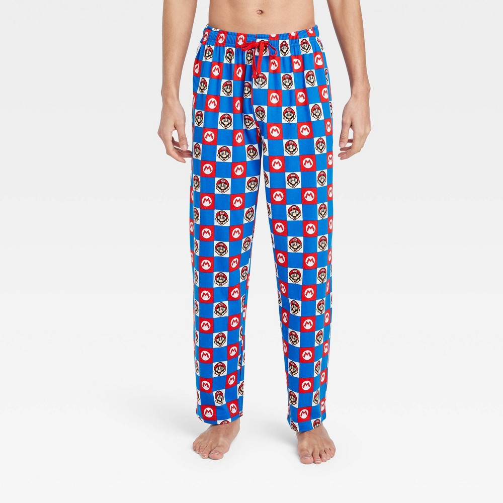 Men's Super Mario Printed Knit Pants - Blue M
