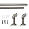 Lumi Home Furnishings 36"x72" Wraparound Single Steel Curtain Curtain Rod Antique PewterxLumi Home Furnishings - 4 of 4