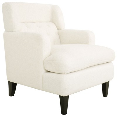 NicBex Upholstered Accent Chair Modern Teddy Fabric Armchair with Wood Legs Lazy Leisure Sofa Chair for Bedroom,Living Room