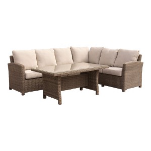 Courtyard Casual Capri 5 pc Sectional with Chow Dining and Middle Extension Chair - 1 of 4