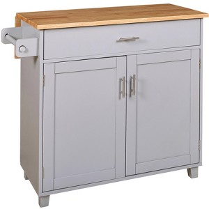 NicBex 39Inch Rolling Kitchen Island with Drop Leaf,Divider and Internal Storage Rack,Kitchen Cart with Spacious Drawer - 1 of 4