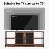 Homhougo Farmhouse TV Stand for 65/75 inches TVs, Entertainment Center with Storage Cabinet and Mesh Doors Vintage - 4 of 4