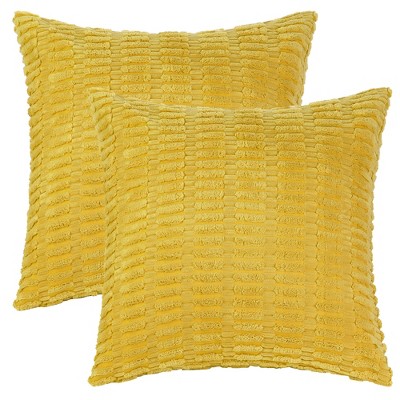 Unique Bargains Corduroy Decorative Modern Solid Throw Pillow Covers 2 Pcs