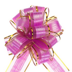 Unique Bargains Wedding Baskets Presents Large Pull Bow Bright Gift Wrapping Ribbon 5 Pcs - 1 of 4