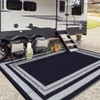 Modern Border Plastic Straw Rug, Large Outdoor Rug for Beach Pool Deck - 3 of 4