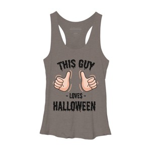 Women's Design By Humans This Guy Loves Halloween By MultimediaOne Racerback Tank Top - 1 of 3