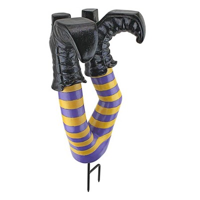 Hand-Painted Wicked Witch Legs Garden Stake Statue