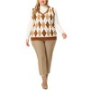 Agnes Orinda Women's Plus Size Cable Knit Sleeveless Pullover Sweater Vest - 2 of 4
