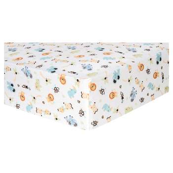 Trend Lab Deluxe Flannel Fitted Crib Sheet - Jungle Friends