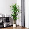 DR.Planzen 5-6FT Artificial Dracaena Tree with UV Resistant Leaves - Potted Fake Plant for Indoor/Outdoor Floor Decor, White Plastic Planter - 2 of 4