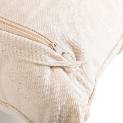 Beige Rectangular Lumbar Pillow with Fur Embellishment, 15x24