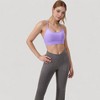 Anna-Kaci Active Women's Scoop Neck Sports Bra with Thin Straps Smooth Stretch Fabric Removable Pads Low Impact Support - 2 of 4