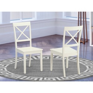 HomeStock Dining Room Cross Back Solid Wood Seat Chairs, Set of 2 - 1 of 3