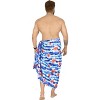 LA LEELA Men's Pareo Sarong Bath Swim Pareo Beach Wrap One Size Navy Floral - 3 of 4