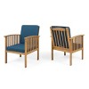 Set of 2 Wooden Accent Chairs with Cushions, Slatted Back Barrel Lounge Chairs for Living Room, Bedroom, or Patio Seating Area-Maison Boucle - 3 of 4
