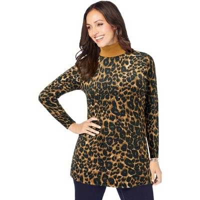 Jessica London Women's Plus Size Cotton Cashmere Turtleneck