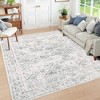 Machine Washable Vintage Floral Rug - Low Pile Non-Slip & Stain Resistant Carpet , Beige 5x7 - 4 of 4