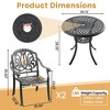 3-Piece Cast Aluminum Outdoor Dining Set: Round Table, Stackable Chairs & Brown Cushions - All-Weather Patio Furniture for Your Backyard - 4 of 4