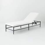 Cushioned Metal Outdoor Chaise Lounge - Cream/Black - Hearth & Hand™ with Magnolia