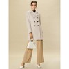 Allegra K Women's Notched Lapel Double Breasted Long Trench Coat - 3 of 4