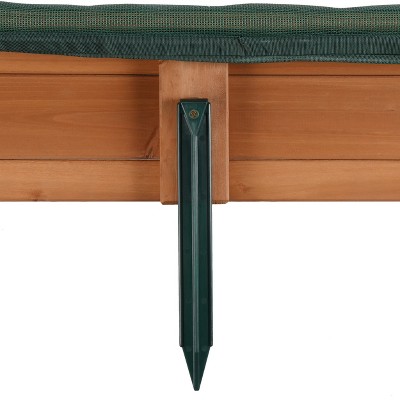 Cedar Wood Square Sandbox with Green Cover