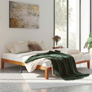 MAYEERTY Solid Wood Platform Bed Frame Wooden Slat Support Noise-Free No Box Spring Required - 1 of 4