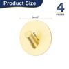 Unique Bargains Aluminum Self-Adhesive Slash Sticky Kitchen Towel Hooks 4 Pcs - 2 of 3