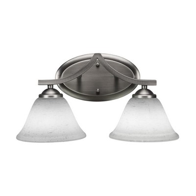 Toltec Lighting Zilo 2 - Light Vanity in  Graphite with 7" White Muslin Shade
