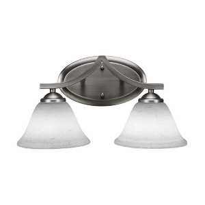 Toltec Lighting Zilo 2 - Light Vanity in  Graphite with 7" White Muslin Shade - 1 of 1