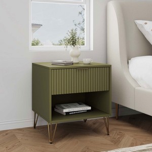 KTMBDW Nightstand, Accent Bedside End Side Table with Storage Drawer, and Metal Legs for Living Room or Bedroom - 1 of 4