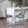 Sapphtopaz Modern Bar Stools Velvet Dining Chairs with Button Back & Rivet Trim Counter Bar Stool Set of 2 for Kitchen Island, Dining Room - 2 of 4