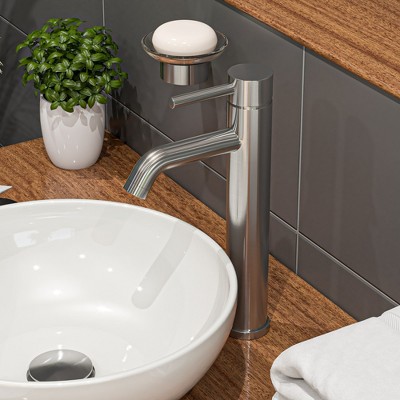 ALFI  AB1023-BN Tall Brushed Nickel Single Lever Bathroom Faucet