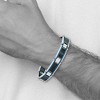 Black Bow Jewelry 12.5mm Stainless Steel, Black & Blue Plated Link Bracelet, 8.75 Inch - 4 of 4