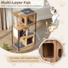 Tangkula Modern Cat Tree for Indoor Kittens Cat Tower House w/ Metal Frame Large Platform - 4 of 4