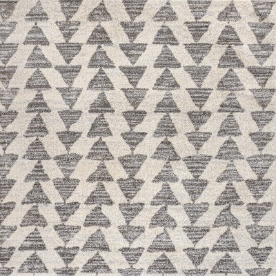 Aisha Cream and Gray Geometric Square Area Rug
