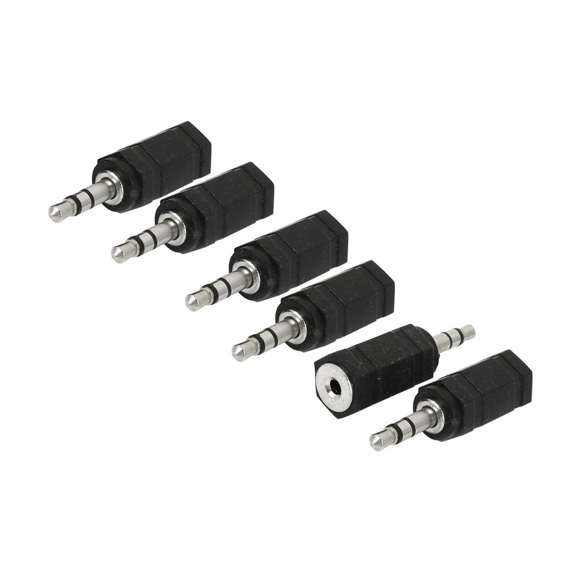 Unique Bargains Metal Plastic Black Silver Tone Audio Connector 6 Pcs - thumbnail 4