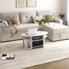 HOMLUX Modern Oval Coffee Table with Side Shelves and Fabric Storage Bin for Living Room - 3 of 4