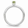 Black Bow Jewelry Rhodium Plated Sterling Silver Stackable 4mm Round Peridot Ring - 2 of 4