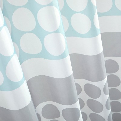 LunaLulinlk 15 Piece Blue Orbit Printed Shower Curtain Bath Set