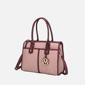 MKF Collection Livia Women's Satchel Bag Vegan Leather by Mia K - Pink Wine - 1 of 4