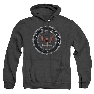 Navy Rough Emblem Pullover Hoodie