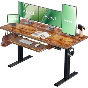 55x24 In height adjustable electric standing desk, ergonomically designed for home offices, cafes, and restaurants. - 1 of 4