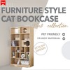 Whisen Furniture-Style Cat Bookcase & Cabinet & Cat Tree with Hidden Nap Space, Handle-Free Door, Multi-Use Storage Organizer - 4 of 4
