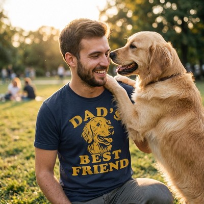 Мужские футболки Crazy Dog T-Shirts, Inc. Mens Funny T Shirts Dads Best Friend Sarcastic Dog Graphic Novelty Fathers Day Tee for Men - Crazy Dog Men's T Shirt For Dog Lovers Navy L — фото 3