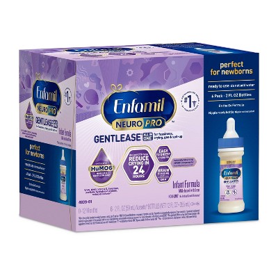 Image of Enfamil NeuroPro GentleEase Ready to Feed Non-GMO Infant Formula Bottles - 2 fl oz Each/6ct