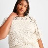 Women's Short Sleeve Lace T-Shirt - Future Collective Cream - 3 of 3