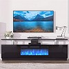 36" Modern Electric Fireplace TV Stand - 70" 2-Tier Entertainment Center with Multi-Functional Shelves, 12 Flame Colors - 2 of 4
