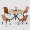 PAKASEPT 5-Piece Round Dining Table Set for 4, 47"Modern Kitchen & Dining Room Tables Coffee Table for Kitchen Living Room - 4 of 4