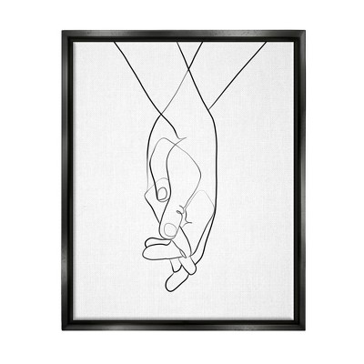 Stupell Industries Hands Intertwined Romantic Gesture Minimal Linework